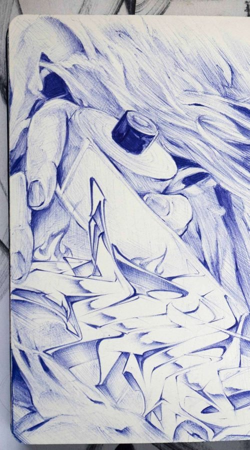 Retrato personalizado sobre cuaderno