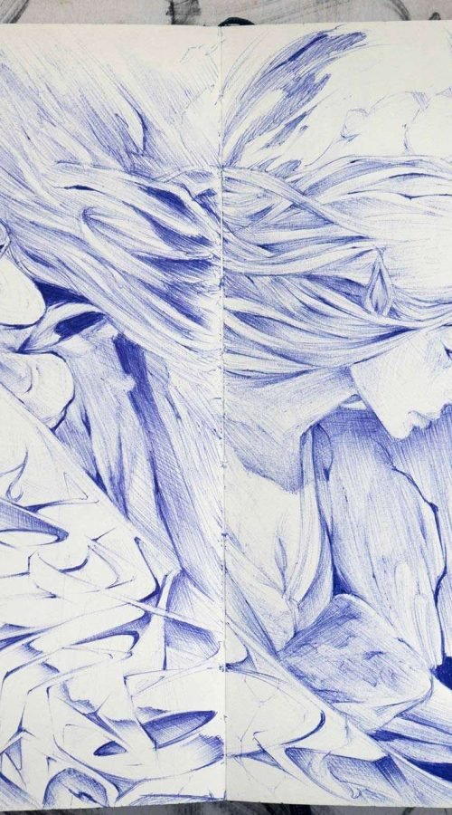 Retrato personalizado sobre cuaderno