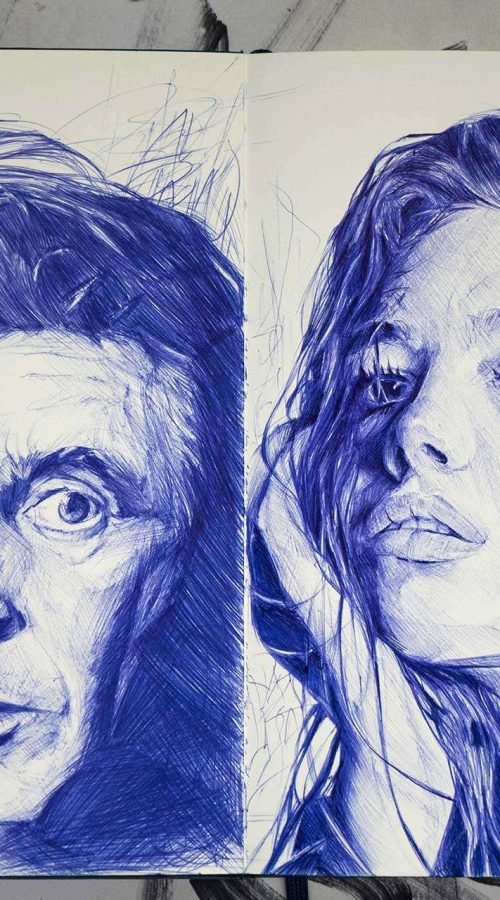 Retrato personalizado sobre cuaderno