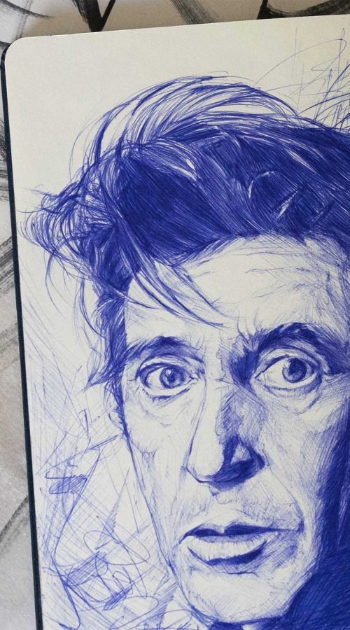 Retrato personalizado sobre cuaderno