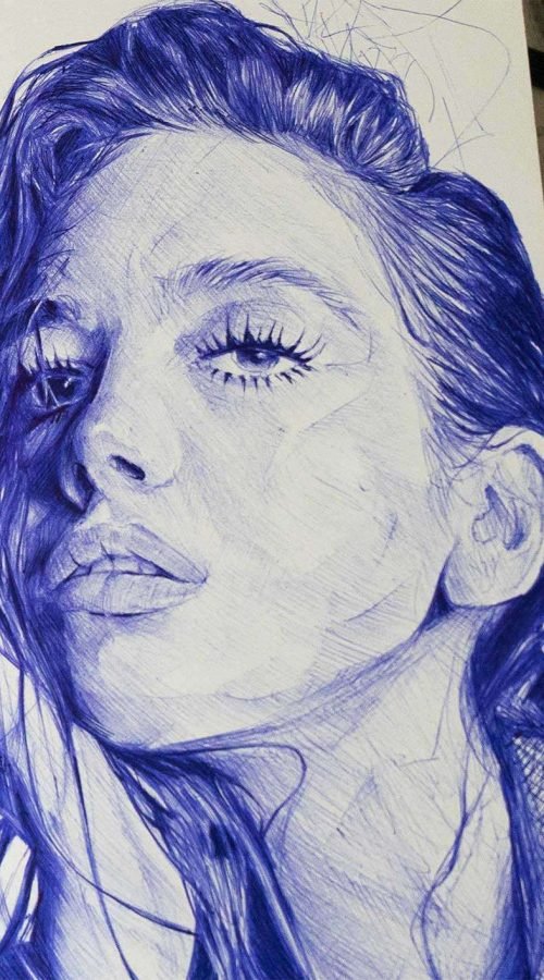 Retrato personalizado sobre cuaderno