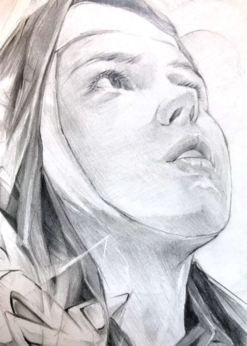 Retrato a lápiz personalizado para regalar