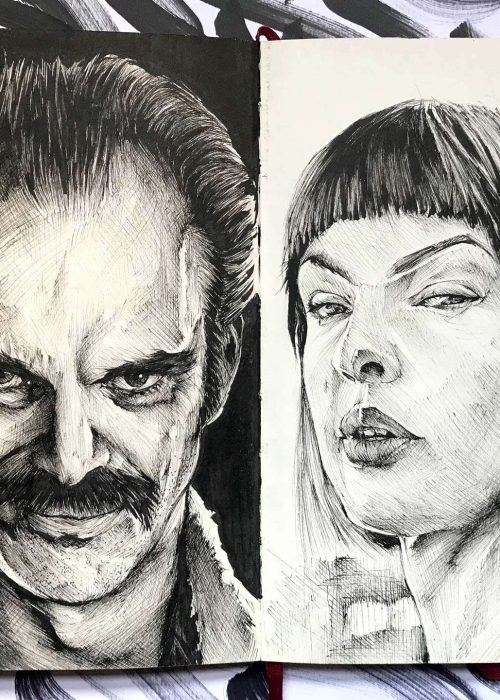 Ilustración de actor o personaje secundario personalizada