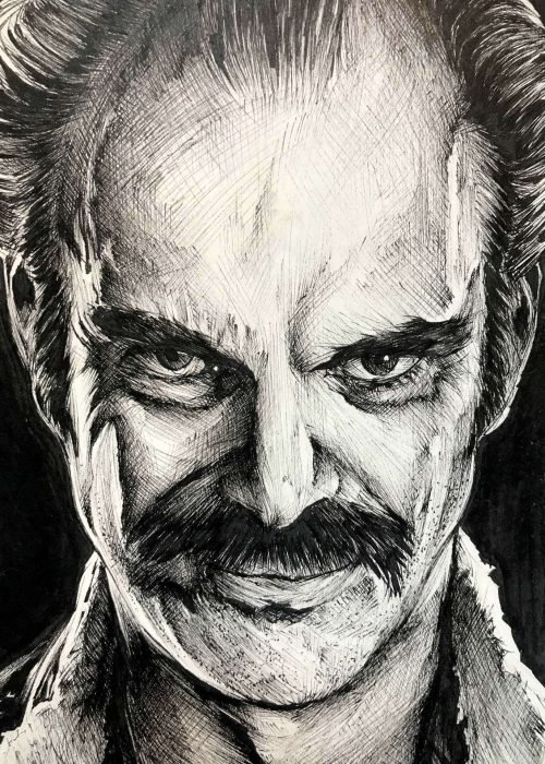 Ilustración de actor o personaje secundario personalizada