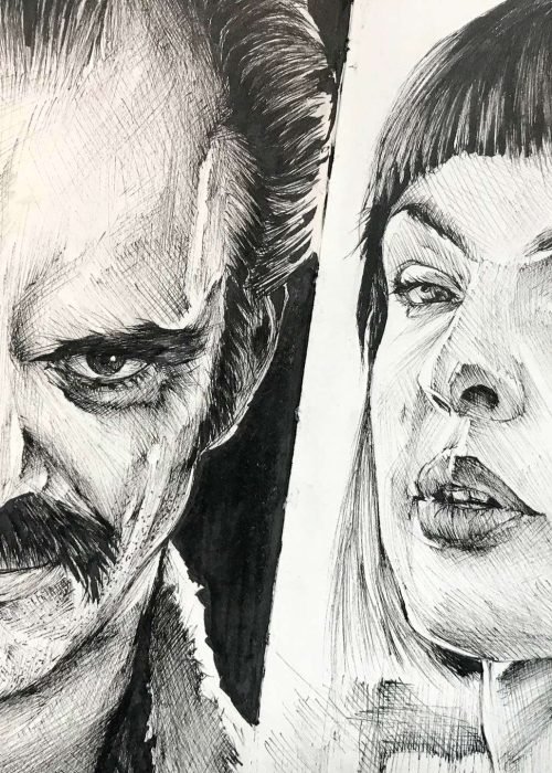 Ilustración de actor o personaje secundario personalizada