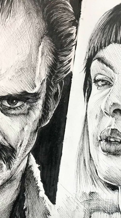 Ilustración de actor o personaje secundario personalizada