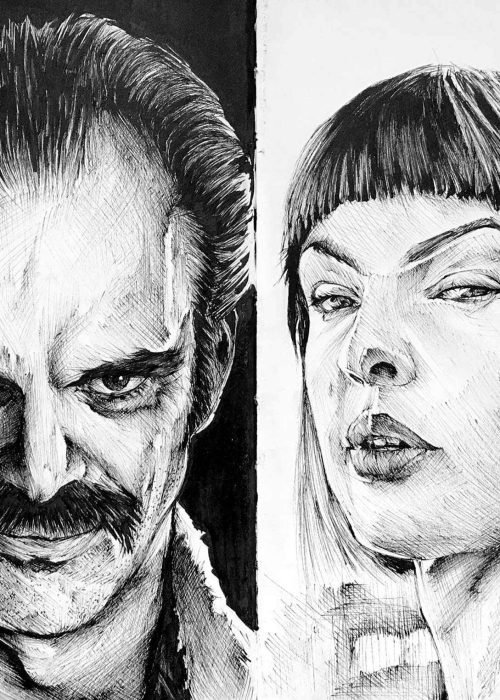 Ilustración de actor o personaje secundario personalizada