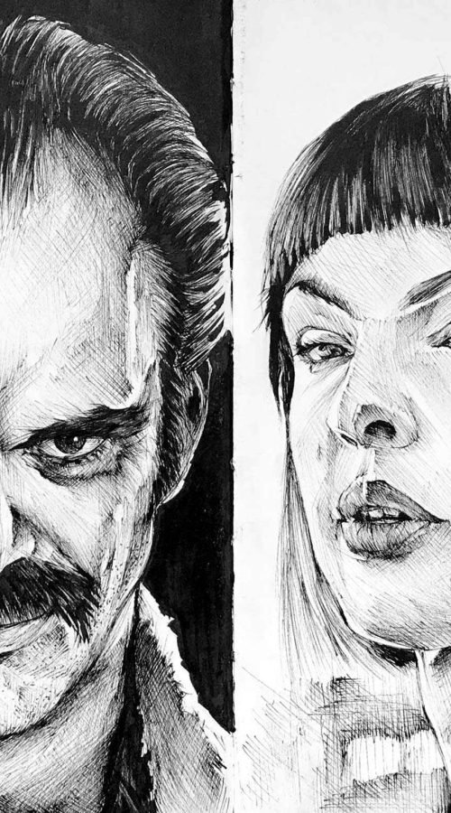 Ilustración de actor o personaje secundario personalizada