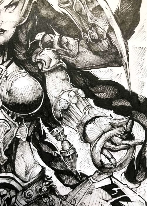 Ilustración estilo graffiti en blanco y negro hecha a medida