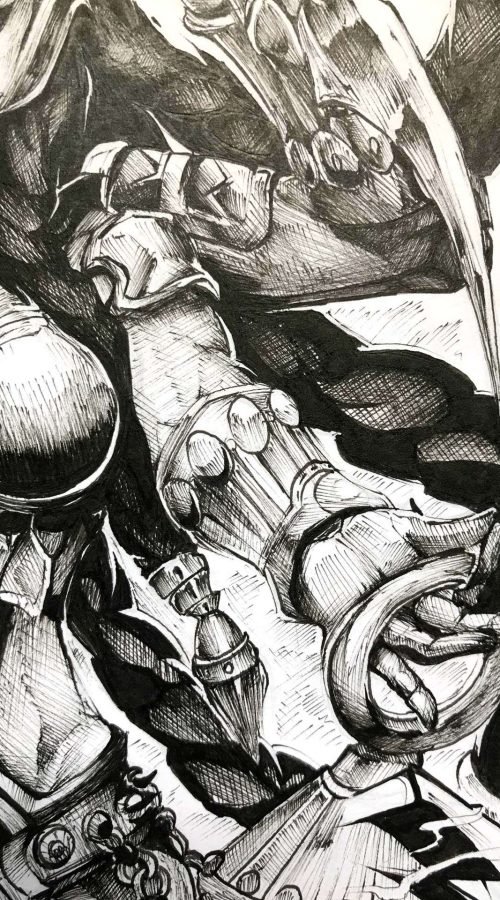 Ilustración estilo graffiti en blanco y negro hecha a medida