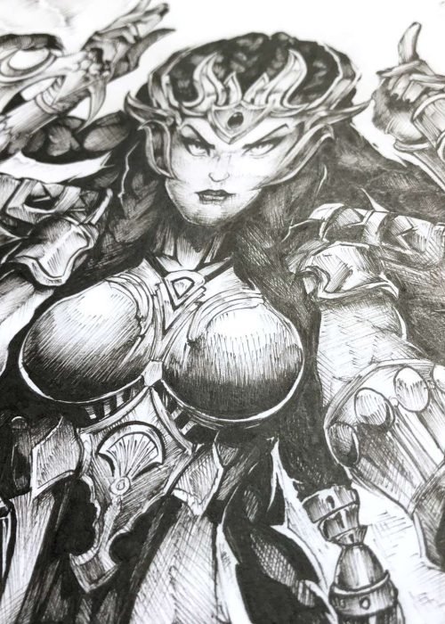 Ilustración estilo graffiti en blanco y negro hecha a medida