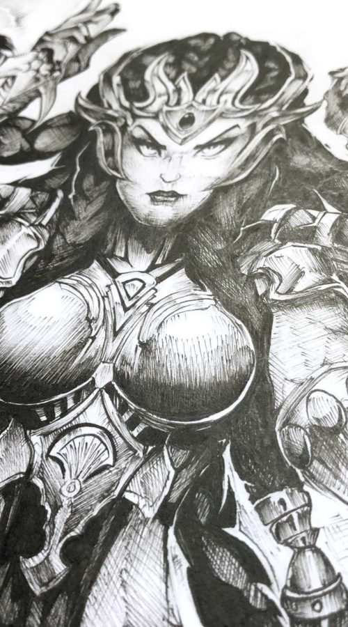 Ilustración estilo graffiti en blanco y negro hecha a medida