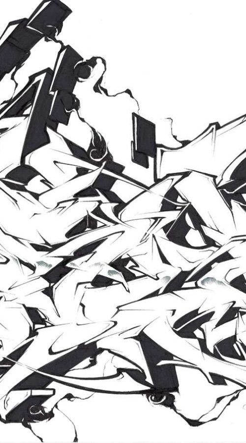 Letras graffiti con estilo urbano formando abecedario