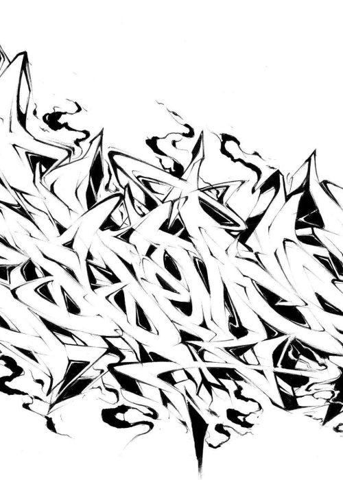 Letras graffiti con estilo urbano formando abecedario