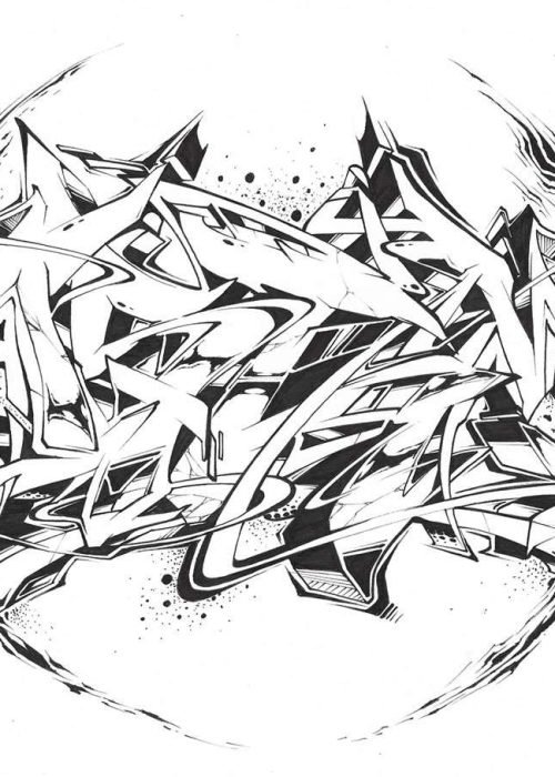 Letras graffiti con estilo urbano formando abecedario