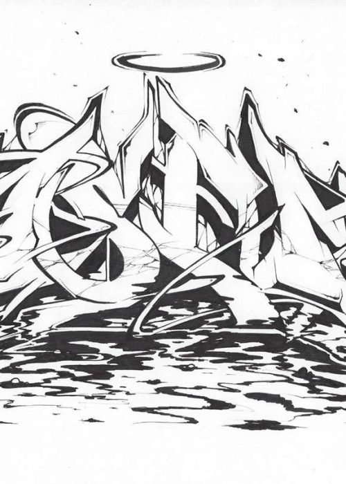 Letras graffiti con estilo urbano formando abecedario