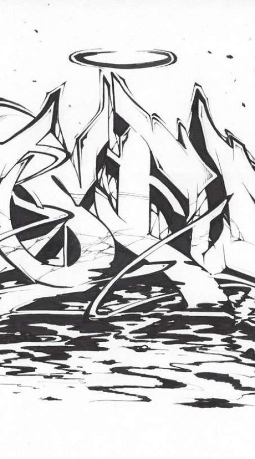 Letras graffiti con estilo urbano formando abecedario