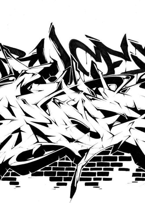 Letras graffiti con estilo urbano formando abecedario