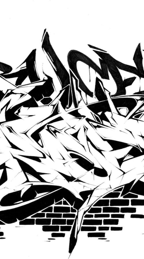 Letras graffiti con estilo urbano formando abecedario