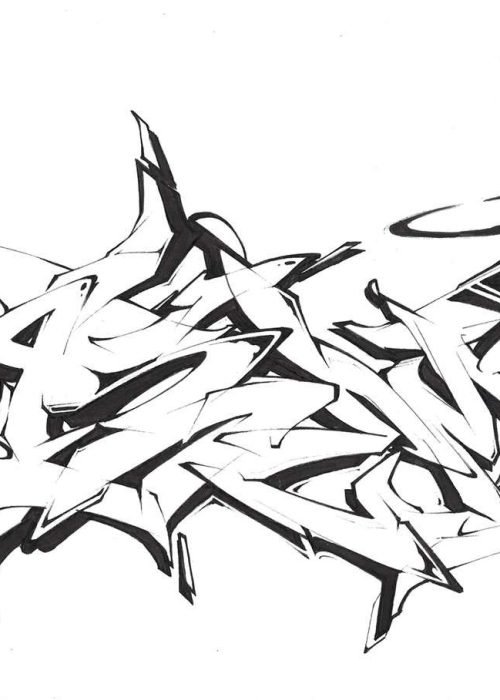 Letras graffiti con estilo urbano formando abecedario