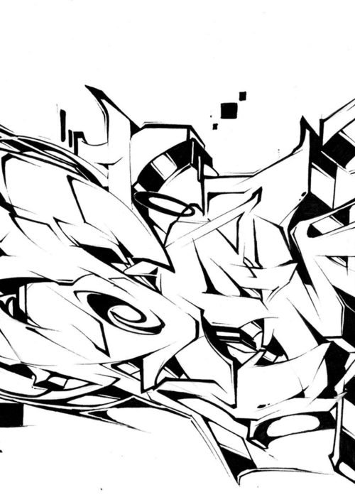 Letras graffiti con estilo urbano formando abecedario
