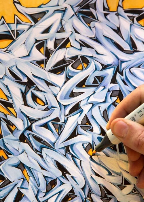 abecedario graffiti con diseño colorido