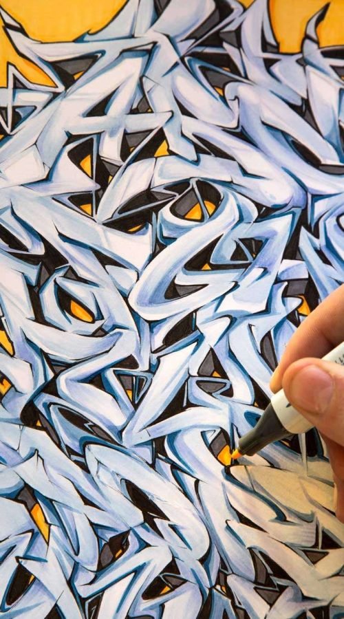 abecedario graffiti con diseño colorido