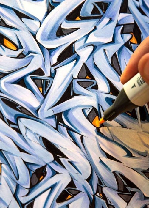 abecedario graffiti con diseño colorido