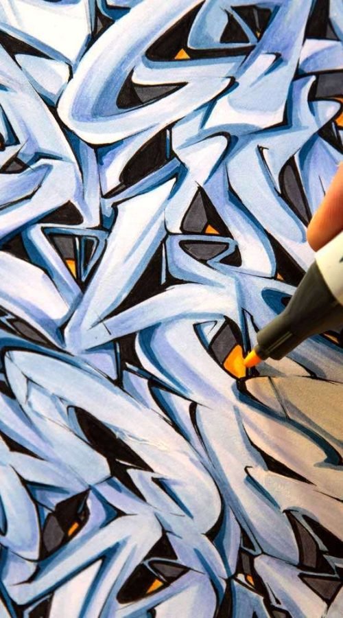 abecedario graffiti con diseño colorido