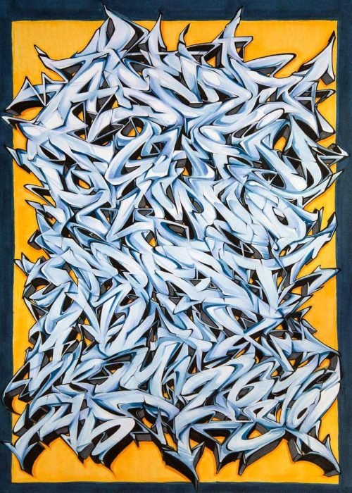 abecedario graffiti con diseño colorido