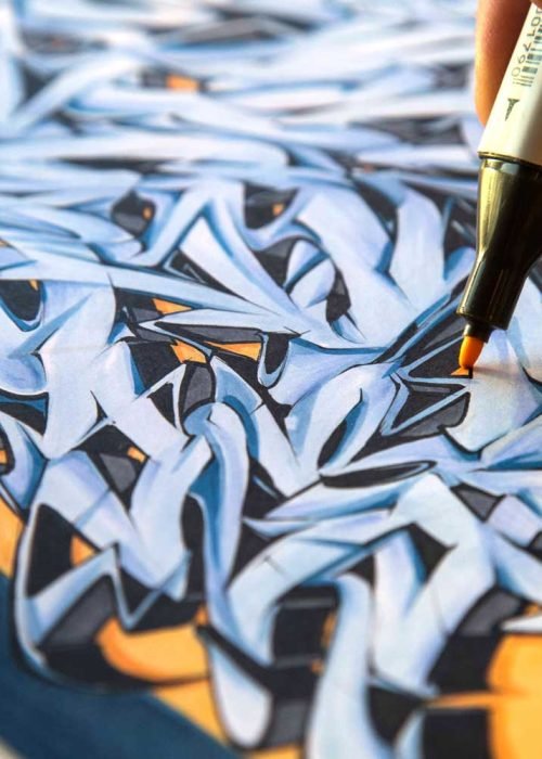 abecedario graffiti con diseño colorido