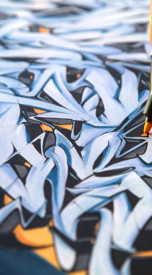 abecedario graffiti con diseño colorido