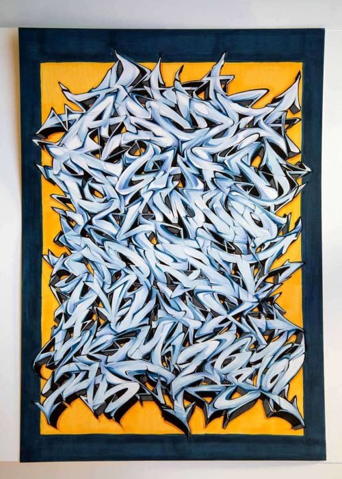 abecedario graffiti con diseño colorido