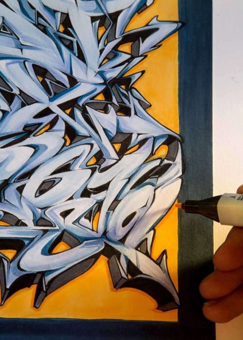 abecedario graffiti con diseño colorido