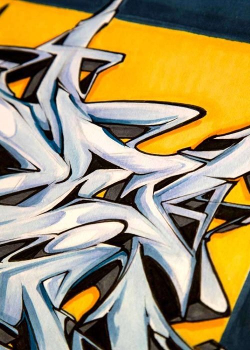 abecedario graffiti con diseño colorido