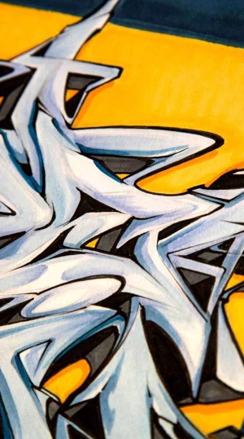 abecedario graffiti con diseño colorido