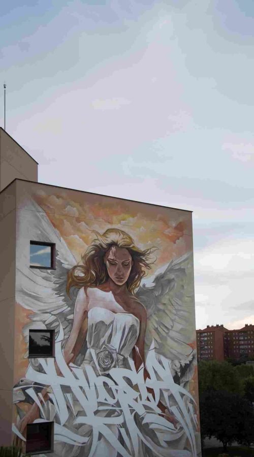 Mural de gran formato para institución pública en Madrid: