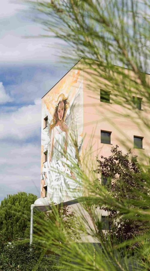 mural institucional, mural fachada pública, graffiti profesional