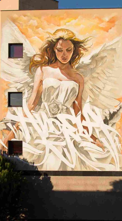 murales institucionales de gran formato para fachadas públicas