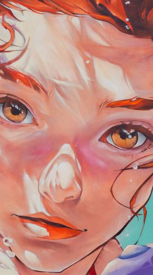 Graffiti de La Sirenita en fachada pública de L’Ametlla del Mar , Cataluña