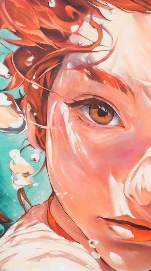 Graffiti de La Sirenita en fachada pública de L’Ametlla del Mar , Cataluña