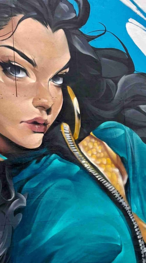 Mural graffiti de Yasmín (princesa de Disney)