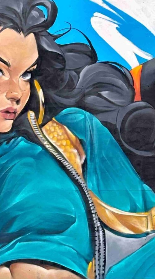 Mural graffiti de Yasmín (princesa de Disney)