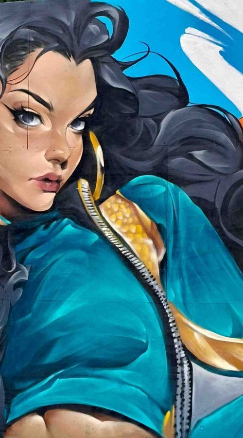 Mural graffiti de Yasmín (princesa de Disney)