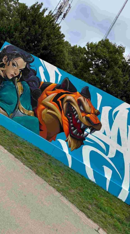 Mural graffiti de Yasmín (princesa de Disney)