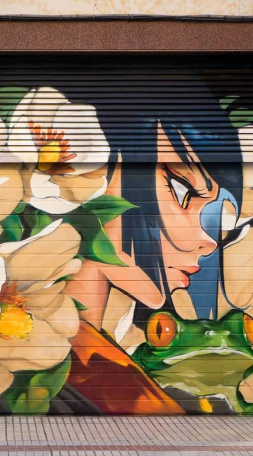 Mural ganador del certamen de arte urbano de Salamanca, pintado por Asem Navarro en el Barrio del Oeste