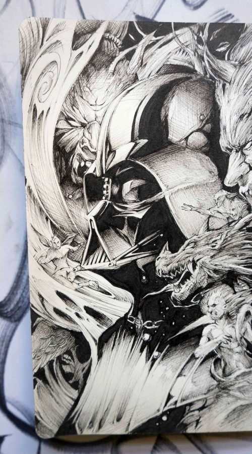 Ilustración personalizada de Darth Vader estilo Star Wars